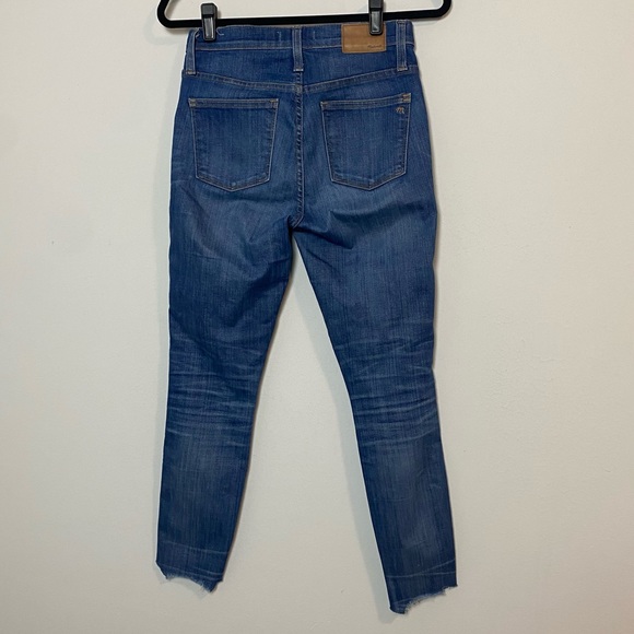 Madewell 10” High Rise Button Fly Skinny Jeans Chewed Hem Edition - Picture 10 of 11
